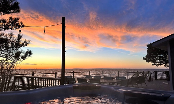 Montague House | Private Lake Michigan Beach Home with Pool & Ocean Views