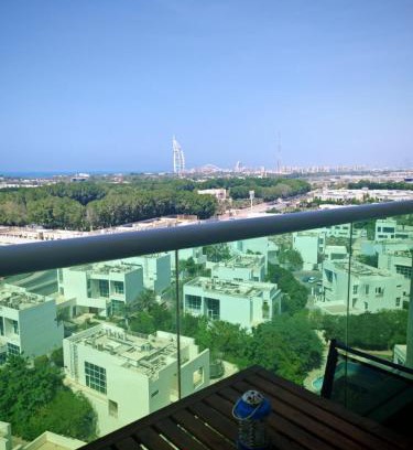 Al Sufouh 1 Apartment | Fully Furnished Studio Hilliana Tower Sea View and Burj View
