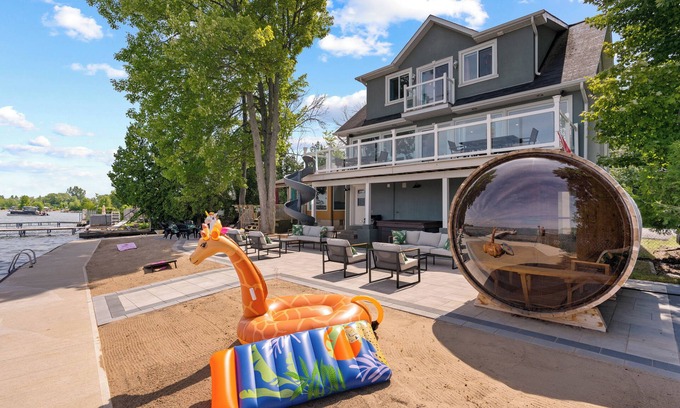 Alcona House | Fun & sun waterfront with sauna, hot tub and slide