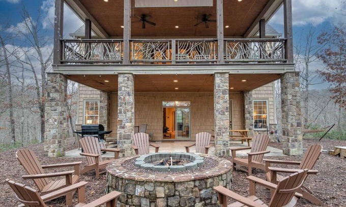 Lake Lure House | Spacious Home with Game Room and Fire Pit Access