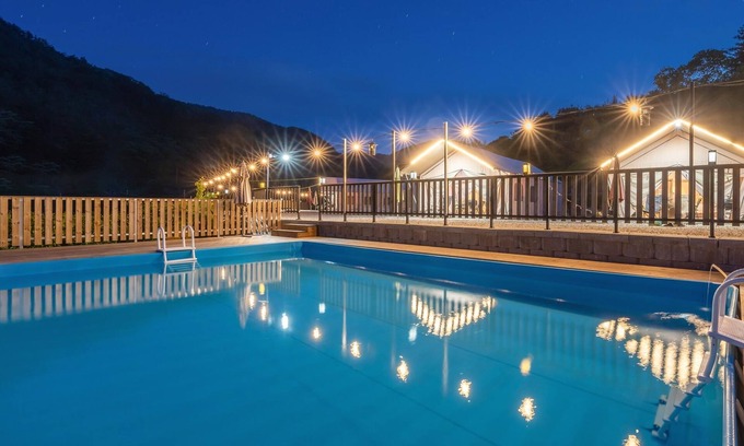 Gapyeong House | Unique Gapyeong Sanmaeul Glamping with Pool & Family Amenities