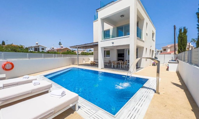 Cape Greko Villa | Geo Panoramic Villa with Pool, Gym & Beach Access