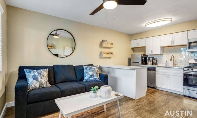 Hancock Apartment | Relax in Central ATX: Cozy Memory Foam Beds Await You