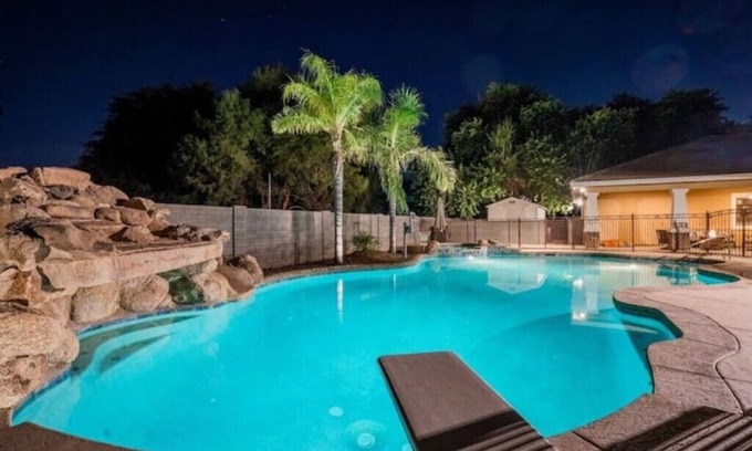 Gilbert House | Gilbert Royalty: Heated Pool, Spa & Home Theater Retreat