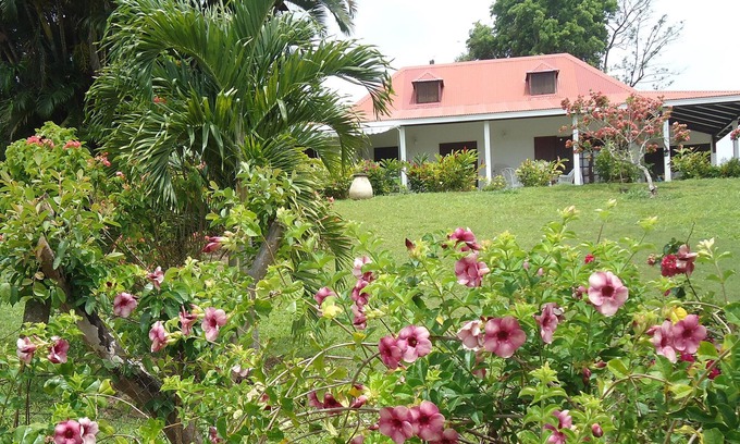Petit-Bourg Apartment | Tranquil GITE DE CHARME Fleuri with Pool & Ocean Views