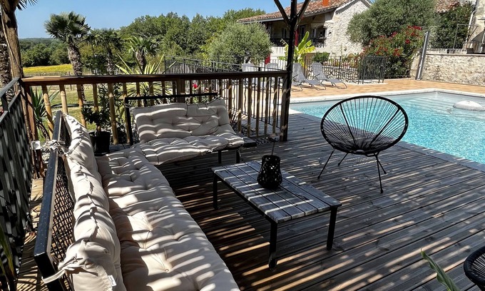 Andiran House | Discover Gite du Capots: Poolside Oasis with Ocean Views