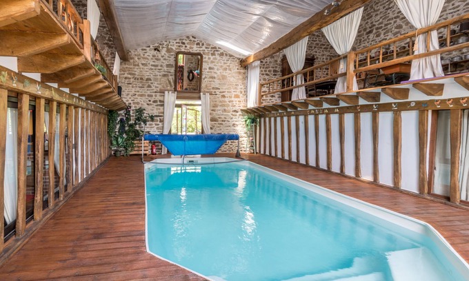 Jouillat House | Gite with Private Indoor Pool, Fishing Pond & Family-Friendly Fun