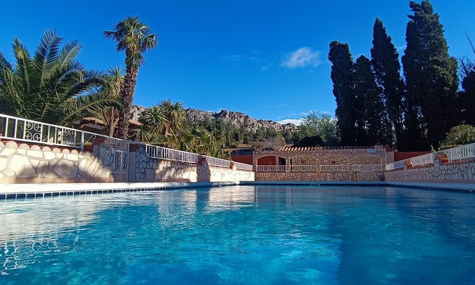 Roquefort-des-Corbieres House | Gitelacapelle: Tropical Retreat with Pool & Ocean Views