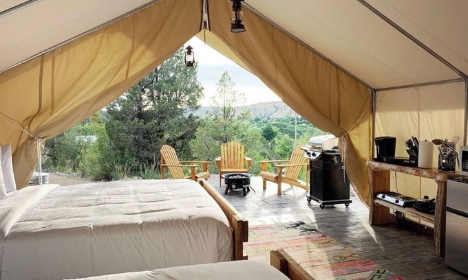 Orderville RV Rental | Eco-Friendly Glamping Tent #8 with Private Bath & Spa