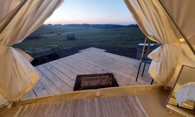 Mammoth Cave RV Rental | Cozy Glamping Tent at Noble Pine Campground - Rated 9.8