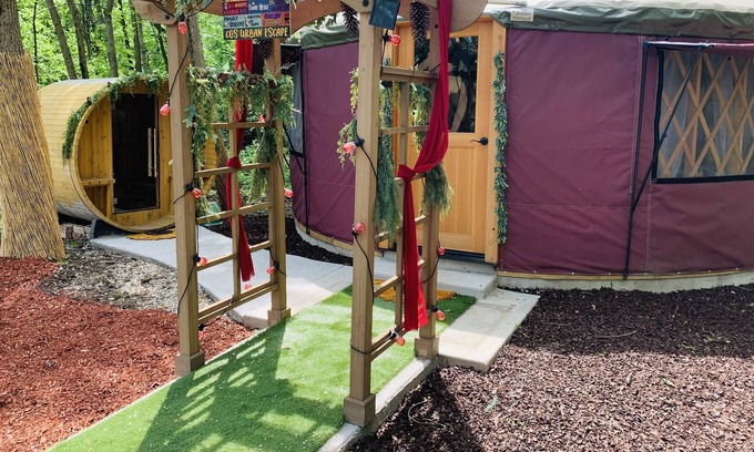 Forestview Cabin | Unique Glamping Yurt with Pool, Hot Tub & Mini Golf Fun