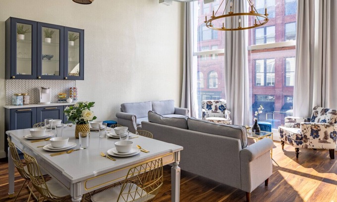 West Main Historic District Condo | Gold Suite by Hollyhock: Executive Living with Pet-Friendly Amenities