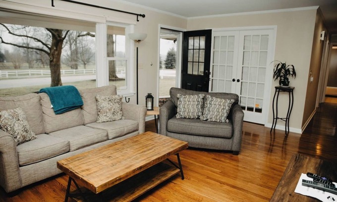 West Lafayette House | Scenic Ranch Retreat with Golf Course Views and Fire Pit