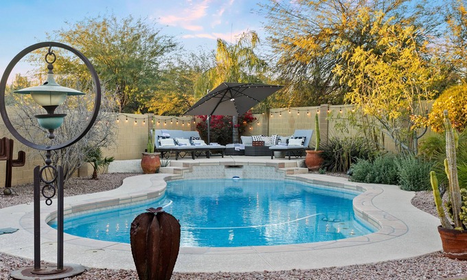 Superstition Springs House | Gorgeous desert escape with a heated pool, fenced yard, washer/dryer, & AC