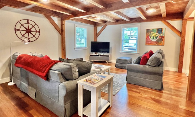Wakefield-Peacedale House | Gorgeous, Family-Friendly Timber Frame Townhouse in Town. 10 Min to beach