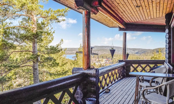 Vegarshei House | Experience a Cozy Log Cabin with Private Pool and Sauna