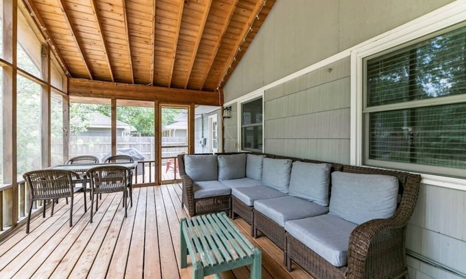 Edina House | Inviting 3 Season Porch with Fireplace & Pet-Friendly Stay
