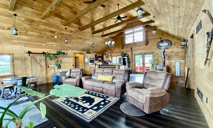 Harrisonville Cabin | Inviting Log Cabin with Scenic Views & Family-Friendly Perks