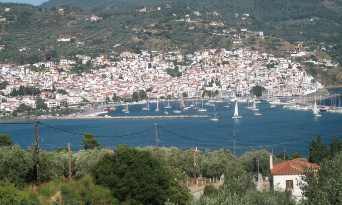 Skopelos Apartment | Modern Apartment with Pool and Ocean Views Near Attractions