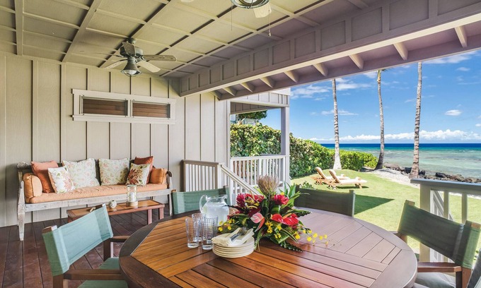 Puako House | Oceanfront Estate Steps from Beach with Amazing Puako Bay Views