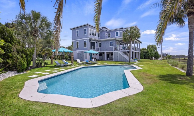 Isle of Palms House | New Custom Home with Private Pool and Dock - 10/10 Rated!