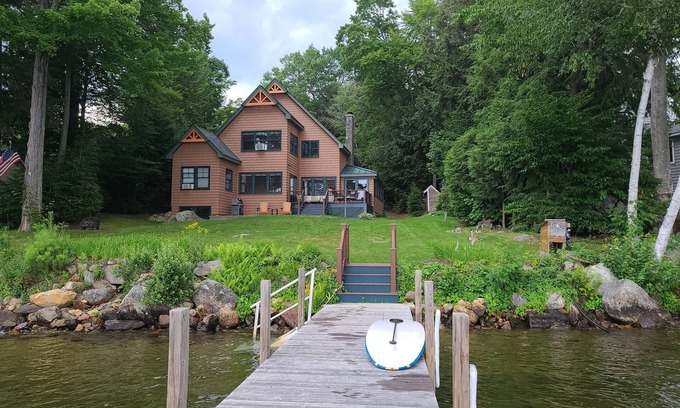 Laconia House | Scenic Waterfront Retreat with Dock & Mountain Views