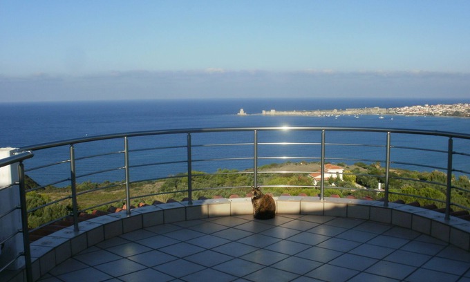 Messenia Region House | Panoramic Ocean View House with Pool and Spa Amenities