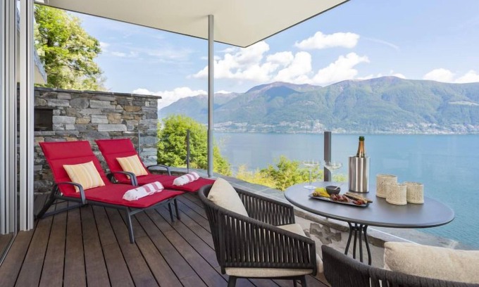Ronco sopra Ascona Apartment | Elegant Grand Suite by Interhome with Lake View & Spa