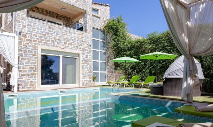 Stavromenos Villa | Modern Greek Retreat with Ocean View, Just 2km from Beach