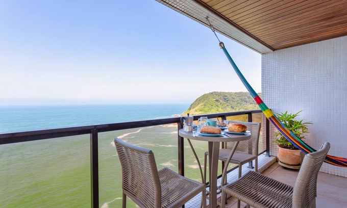 Loteamento Joao Batista Juliao Condo | Stunning Guaruja Retreat with Ocean View & Private Pool