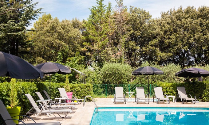 Les Angles Hotel | Discover Hôtel Le Petit Manoir with Pool & Family Dining