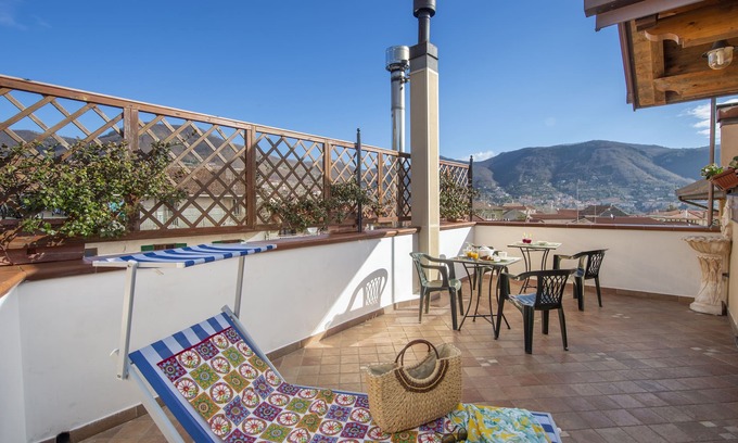 Agerola Apartment | Relax at Hakuna Matata: Attic Room with Terrace & Ocean View