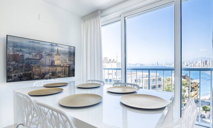 Benidorm Apartment | Halcón Deluxe 5-A: Oceanfront Retreat with Pool & Spa