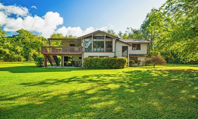 Pakala Village House | Relaxing 3 Acre Beachfront Oasis on Kauai's Westside