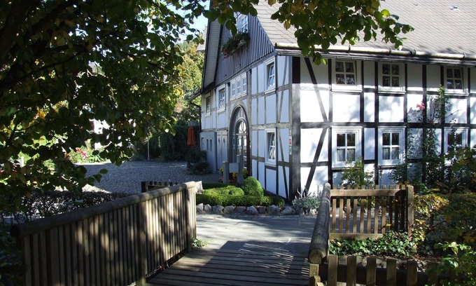 Olsberg Apartment | Discover the Charm of Half-timbered Ornes 2 with Pool Access