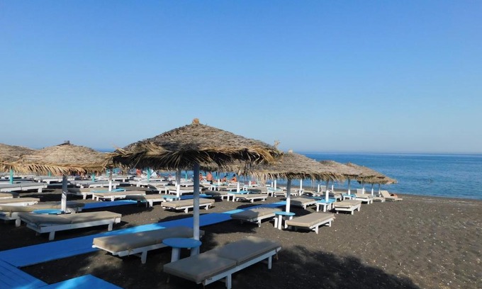 Perissa Apartment | Beachfront Bliss at Happy Fish Rooms - Rated 10/10 by Guests