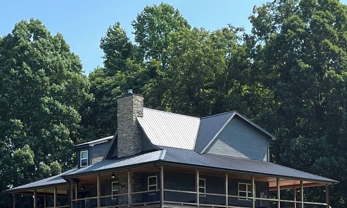 Burkesville Cabin | Discover Happy Hollow Hide Away: Cabin for 20 with Hot Tub