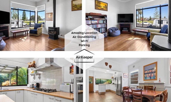Stockton House | Harbour-Front Retreat in Stockton NSW with Family Amenities