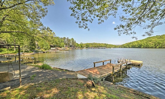 Harrison House | Lakefront Cottage Retreat with Private Dock & Spa