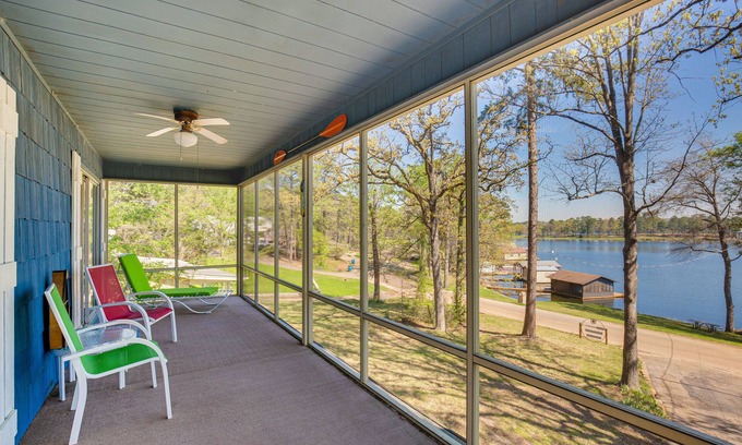 Hawkins Cabin | Hawkins Vacation Rental: Relax by the Lake with Spa Access