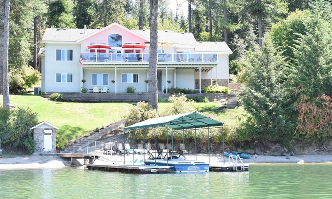 Hayden House | Hayden Lake Reunion Home with Ocean & Lake Views, Sleeps 17