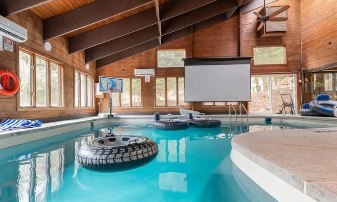 East Stroudsburg Cabin | Indoor Pool & Hot Tub Oasis with Perfect Guest Ratings
