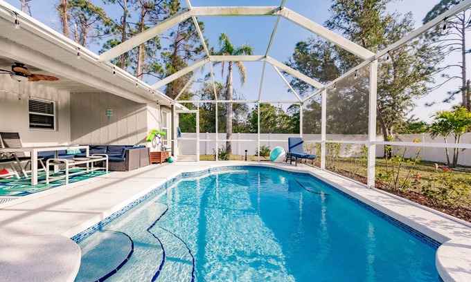 North Port Villa | Inviting Solar Heated Pool Retreat with Ocean Views