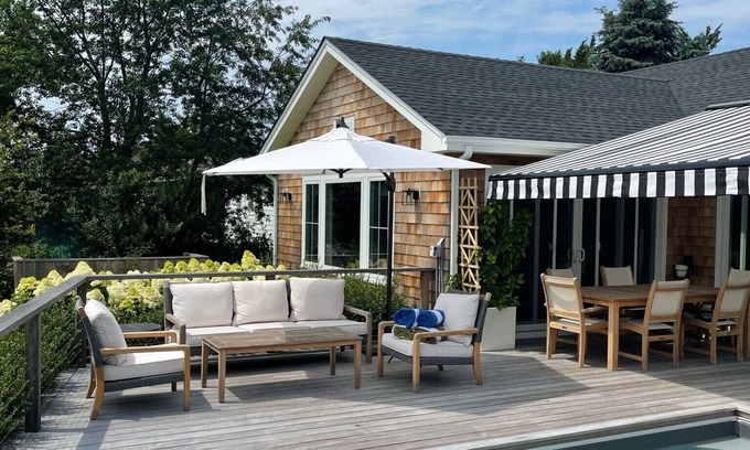 Southold House | Relaxing Retreat with Heated Pool, Dock & Beach Access