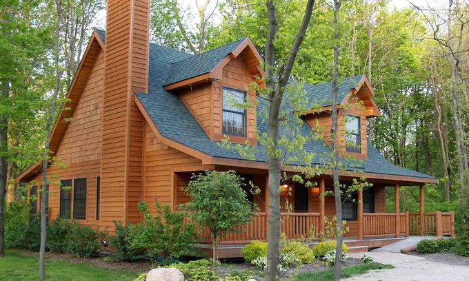 Saugatuck Cabin | Top-Rated Kingfisher Cove Cabin with Pool & Ocean Views