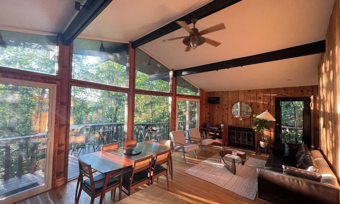 Woodridge Cabin | Explore Hemlock House: MCM Cabin with Trails & Fire Pit