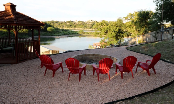 Point Pedernales House | Lakefront Hill Country Retreat with Private Dock & Lake Views