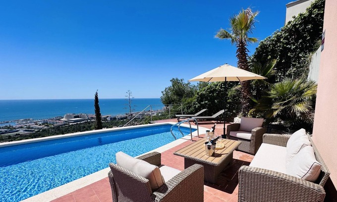 Sitges Villa | Hilltop Heaven by Blausitges: Scenic Views & Relaxing Amenities