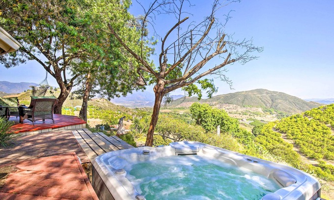 Rainbow CDP House | Idyllic Hilltop Retreat in Wine Country with Hot Tub & Views
