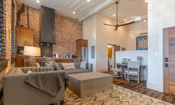 Morganton Apartment | Discover Historic Downtown Morganton Loft with Spa & Kitchen